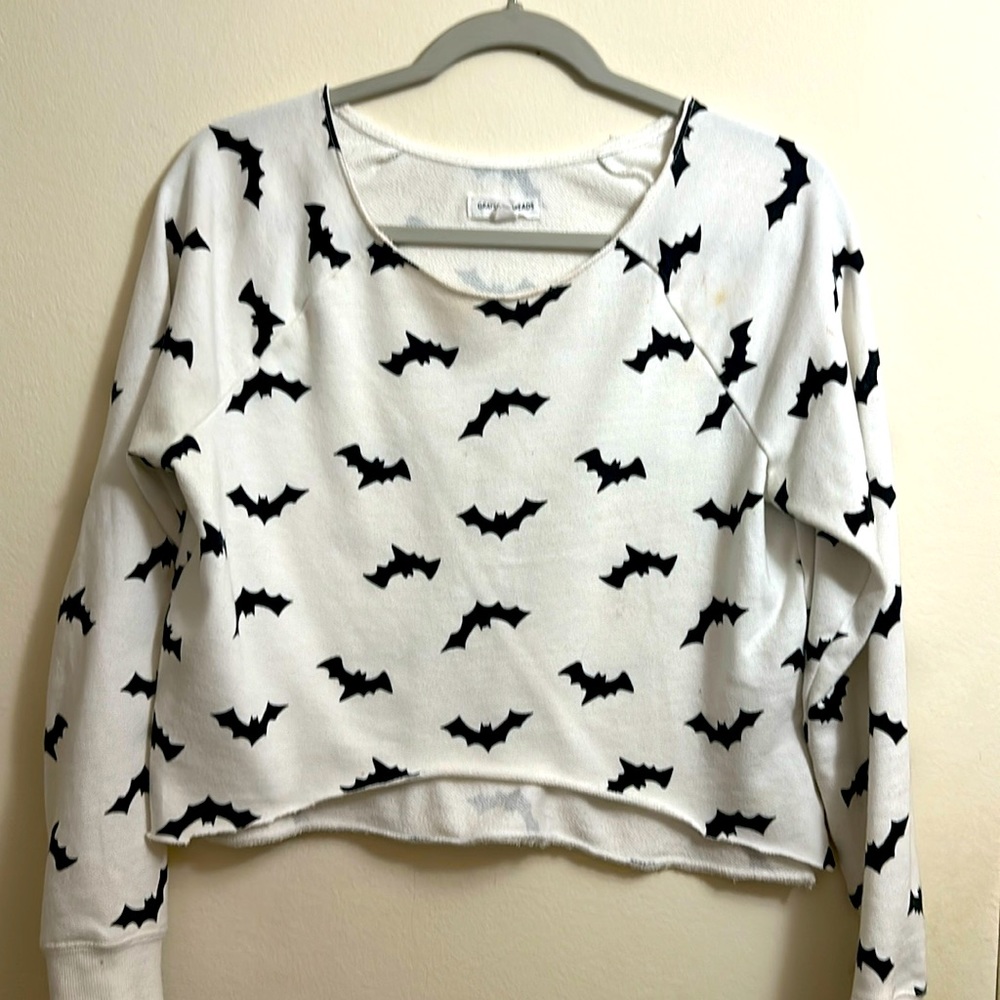 Crop sweater with black bats
